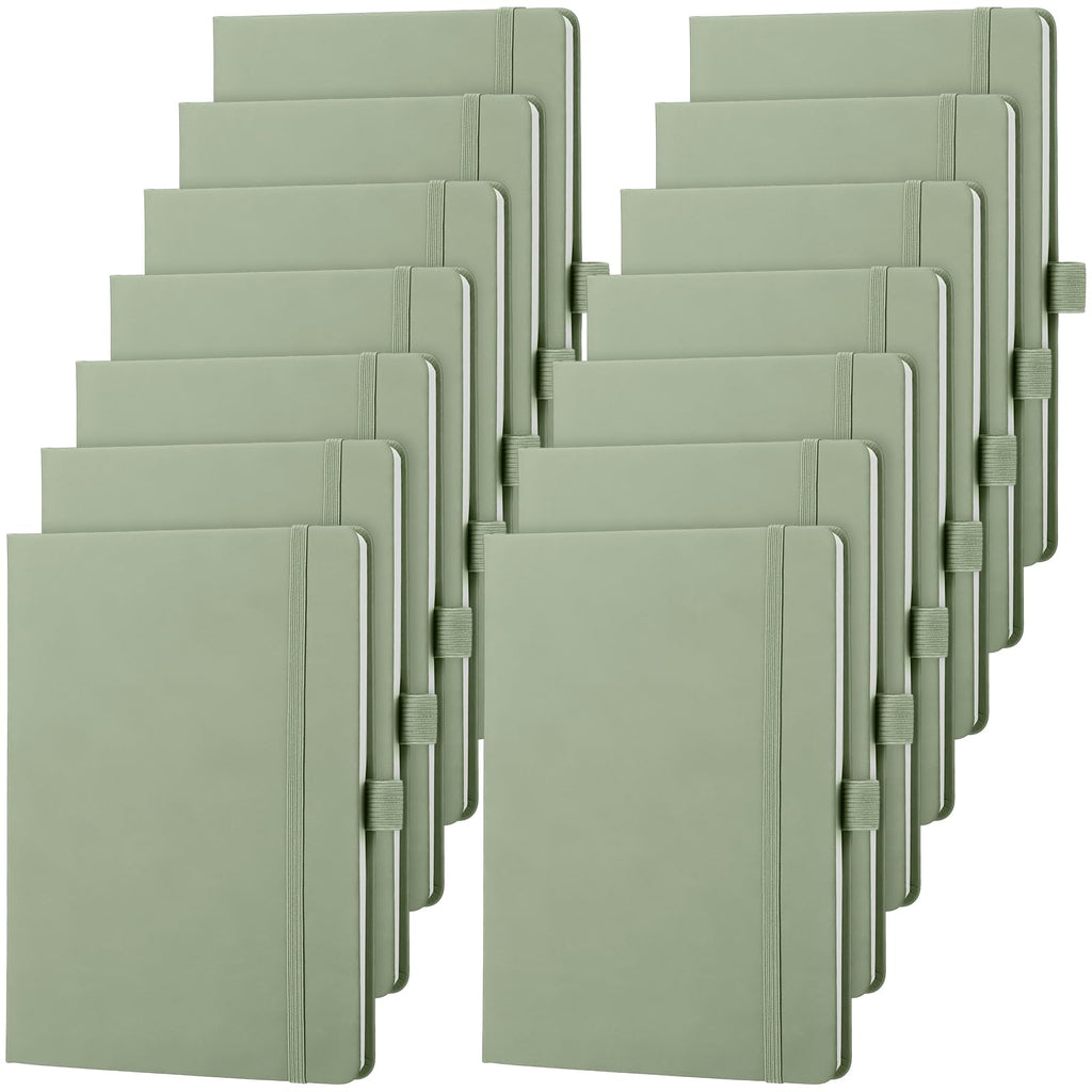 Laumoi 14 Pack Hardcover Lined Journal Notebooks Bulk,Brown,A5
