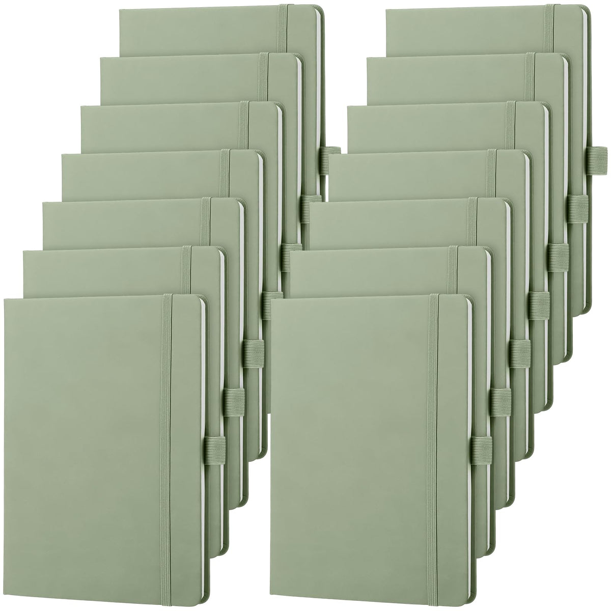 Laumoi 14 Pack Hardcover Lined Journal Notebooks Bulk,Brown,A5