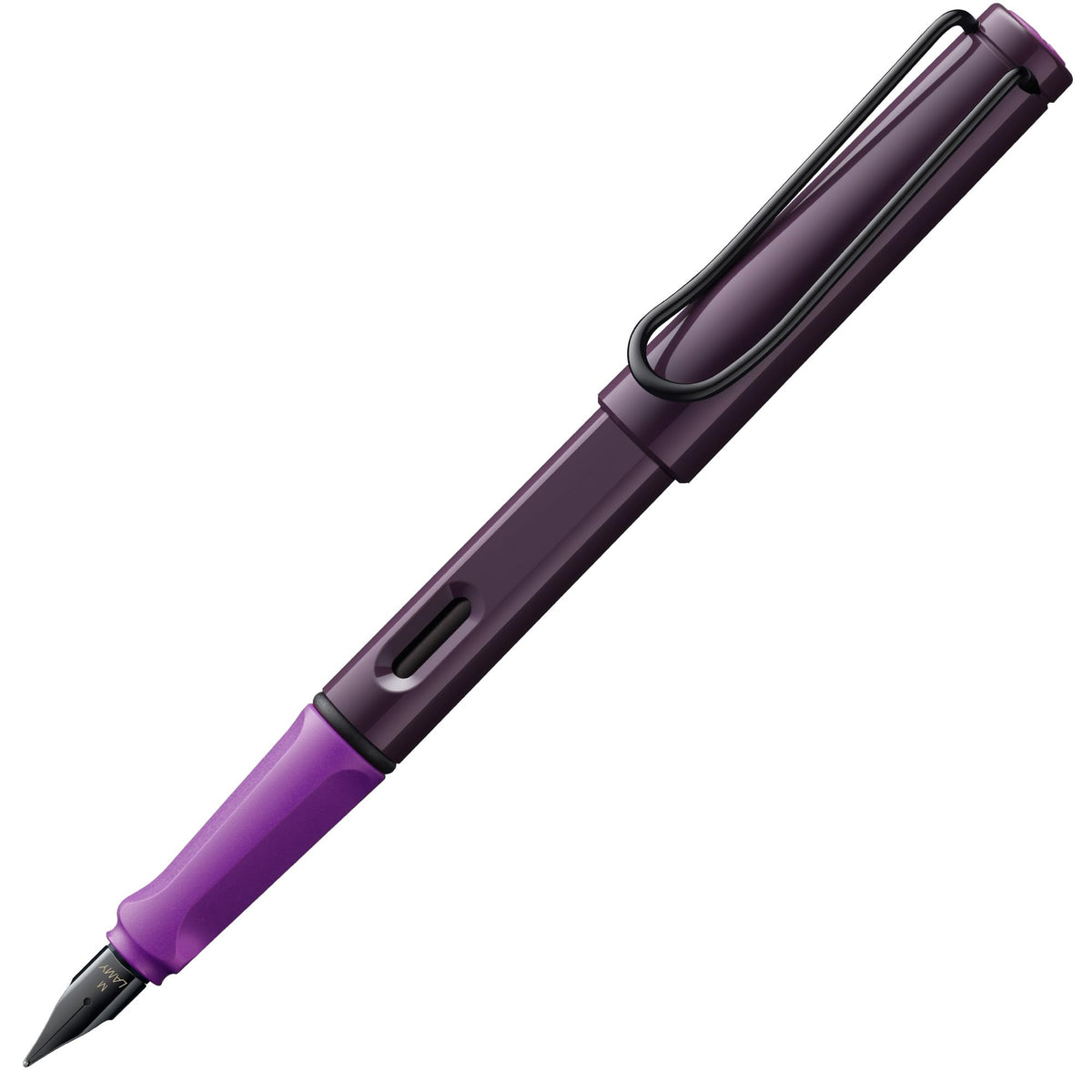 LAMY safari black - Fountain Pen with ergonomic grip & polished steel nib in size M - ideal for any Writing & Calligraphy - including LAMY T 10 blue cartridge - Right-Handed