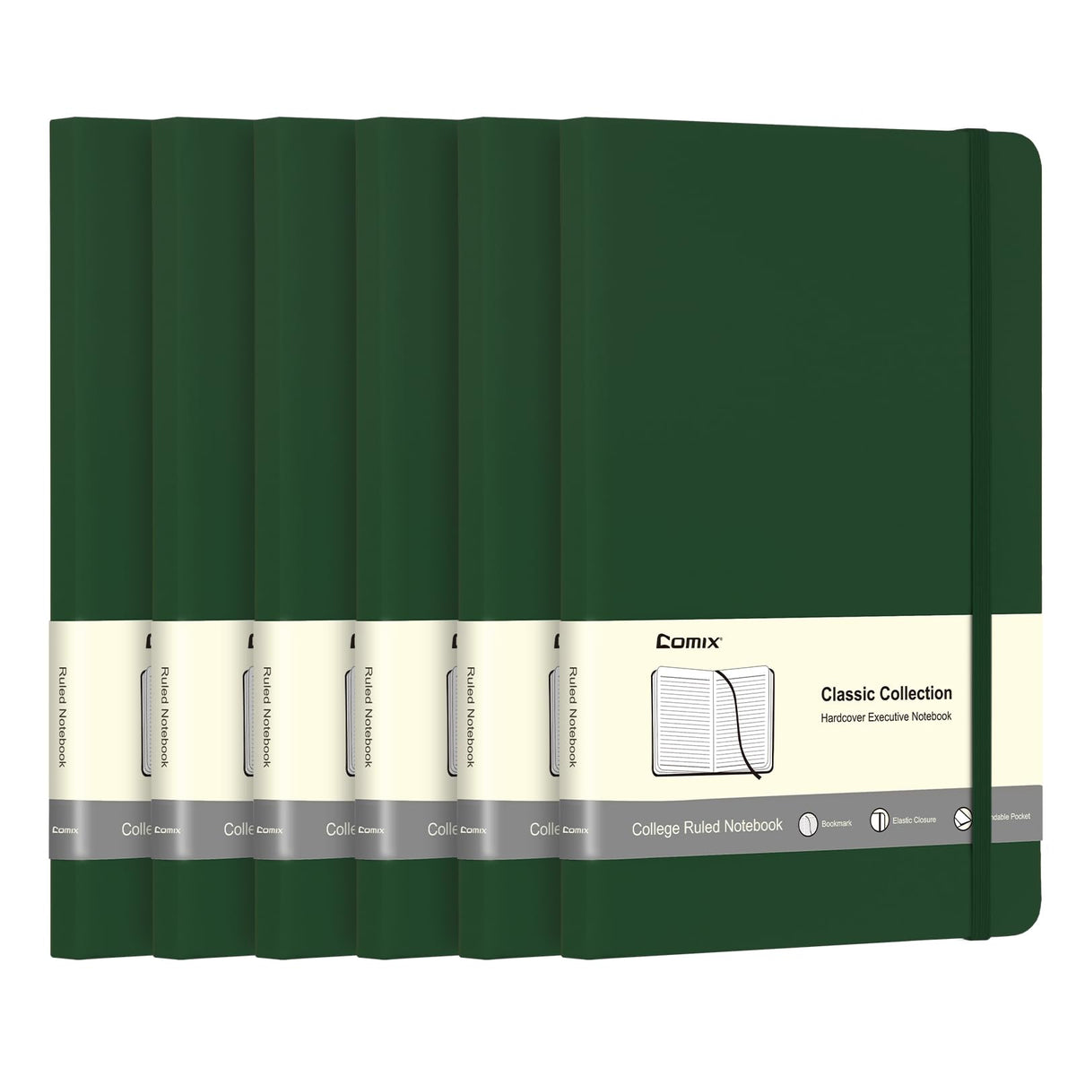Comix 8 Pack Lined Journal Notebooks for Work, 240 Pages, 5.5"x8.3"