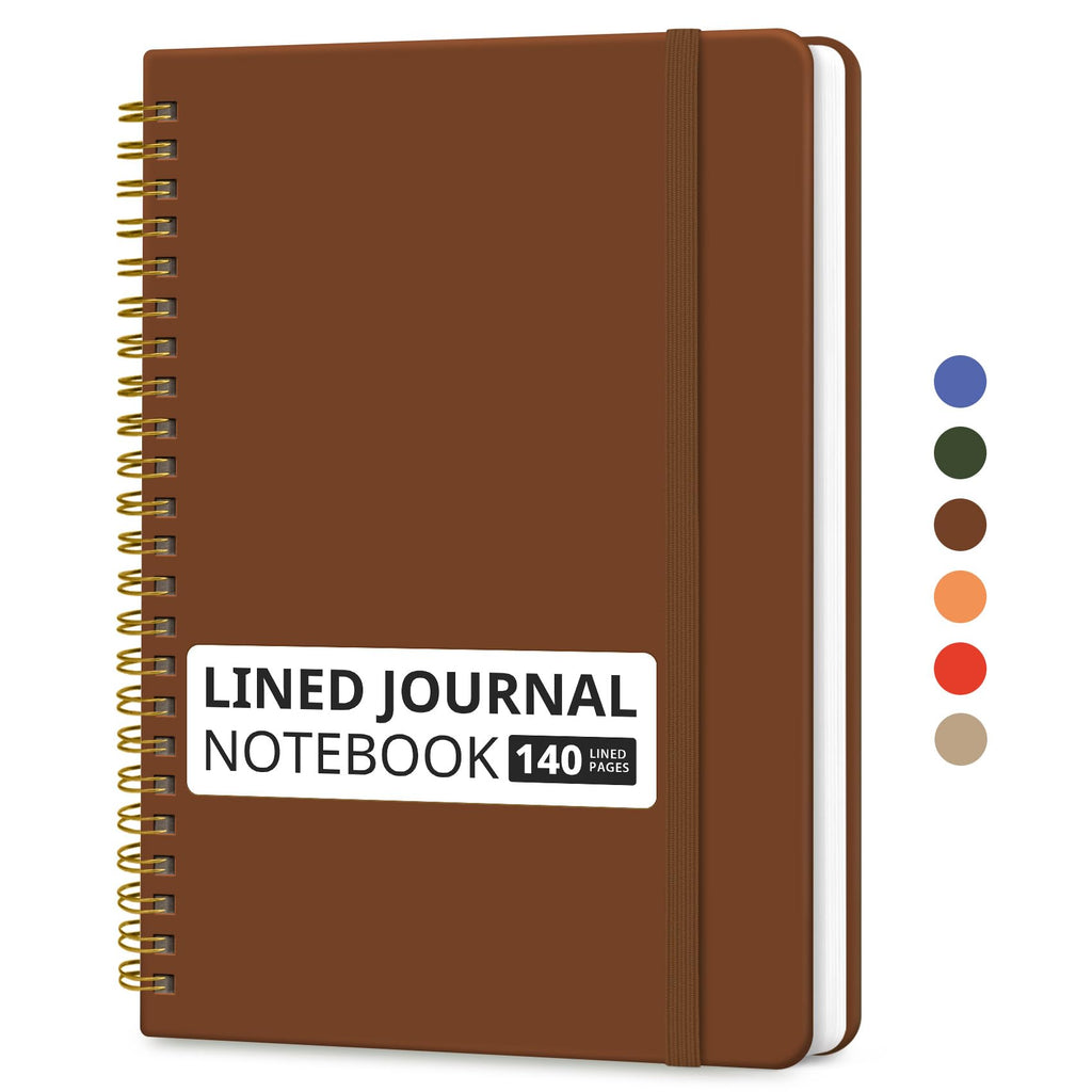Taja Lined Spiral Notebook for Work, 5.7"x7.9" Spiral Journal College Ruled