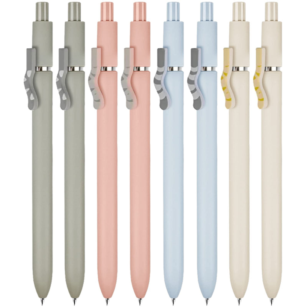 UIXJODO Gel Pens, 5 Pcs 0.5mm Black Ink Pens Fine Point Smooth Writing Pens with Silicone Grip, High-End Series Metal Clip Retractable Pens for Journaling Note Taking (Vintage)