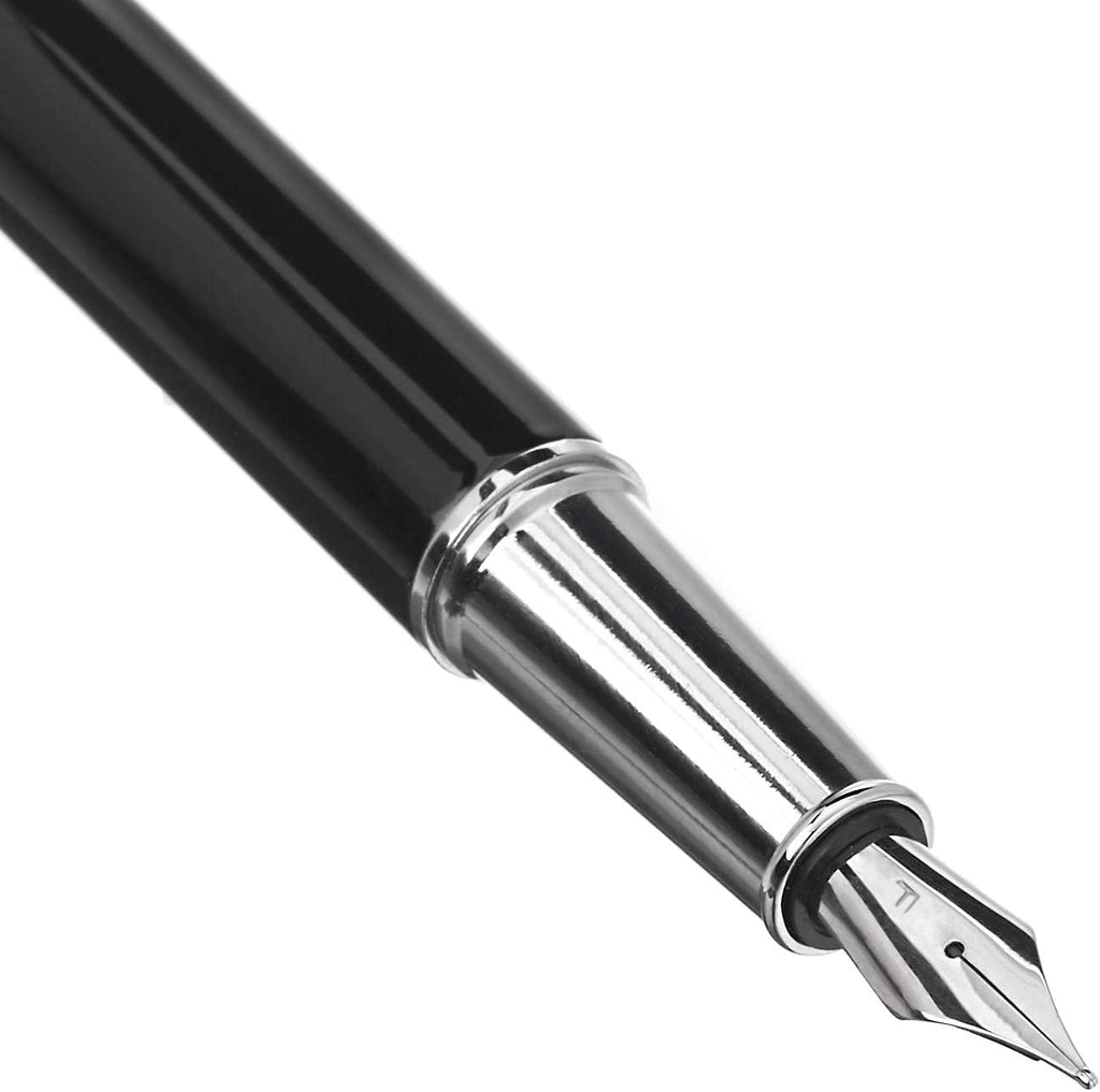 Amazon Basics Refillable Fountain Pen with Smooth Writing, Fine Point Nib, Black Ink
