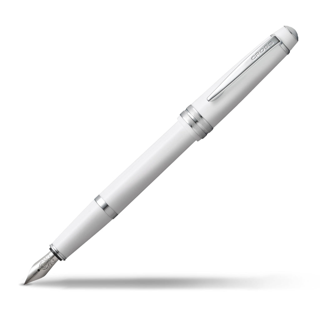 Cross Bailey Light Polished White Resin Fountain Pen, Fine Nib