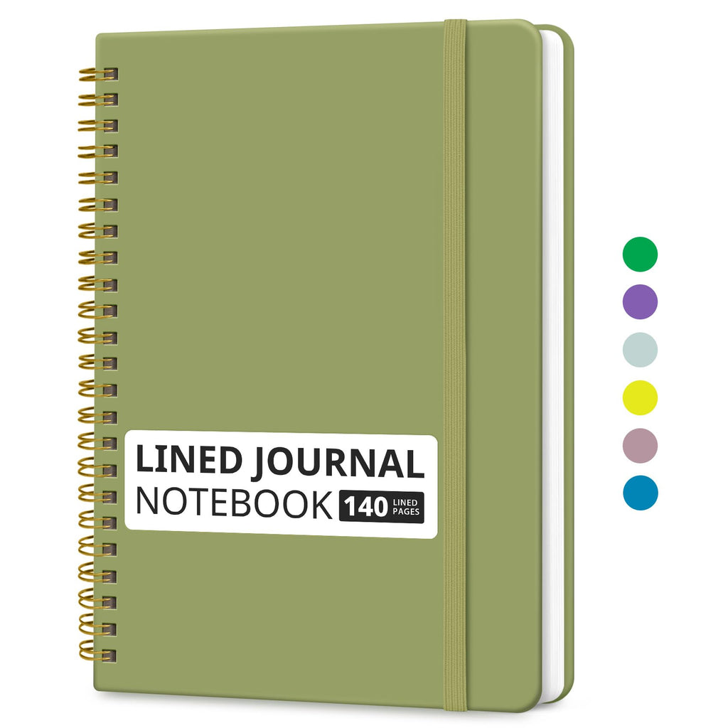 Taja Lined Spiral Notebook for Work, 5.7"x7.9" Spiral Journal College Ruled