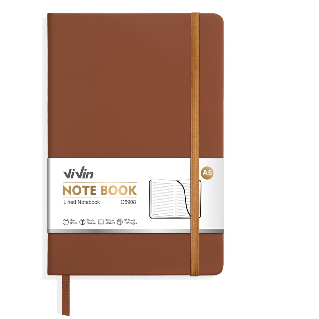 ViVin 3 Pack A5 Hardcover Lined Notebook,192 pg College Ruled 5.5x8.3