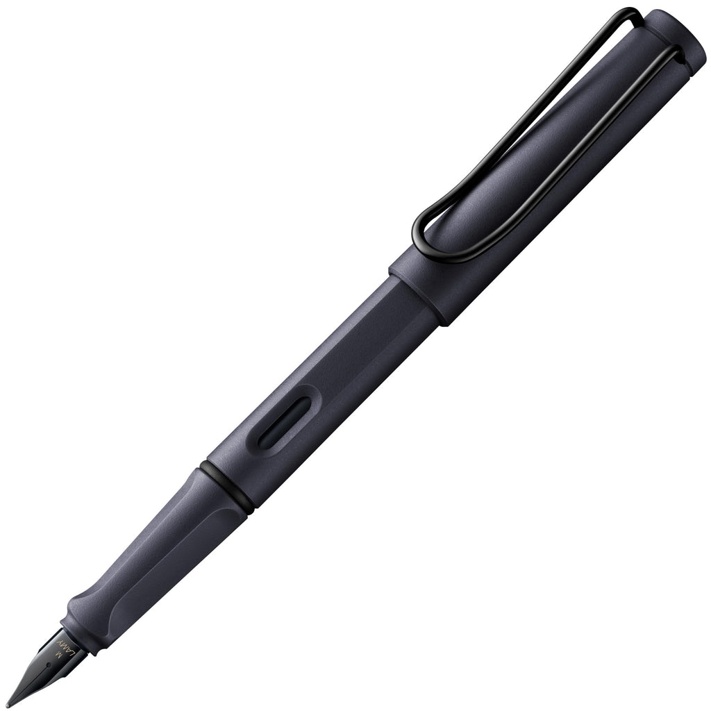 LAMY safari black - Fountain Pen with ergonomic grip & polished steel nib in size M - ideal for any Writing & Calligraphy - including LAMY T 10 blue cartridge - Right-Handed