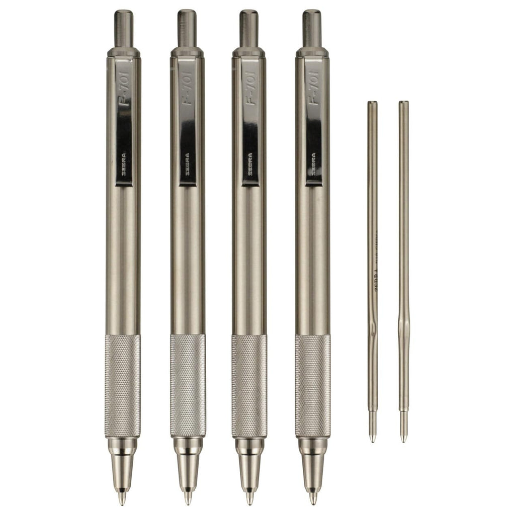 Zebra Pen STEEL F-701 Retractable Ballpoint Pen, Black Ink, 0.8mm, 1-Pack