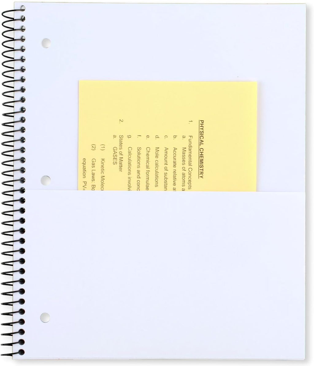 Mead Spiral Notebooks, 1 Subject, Wide Ruled Paper, 8" x 10-1/2", 100 Sheets, Assorted Colors, 5 Pack (930093)