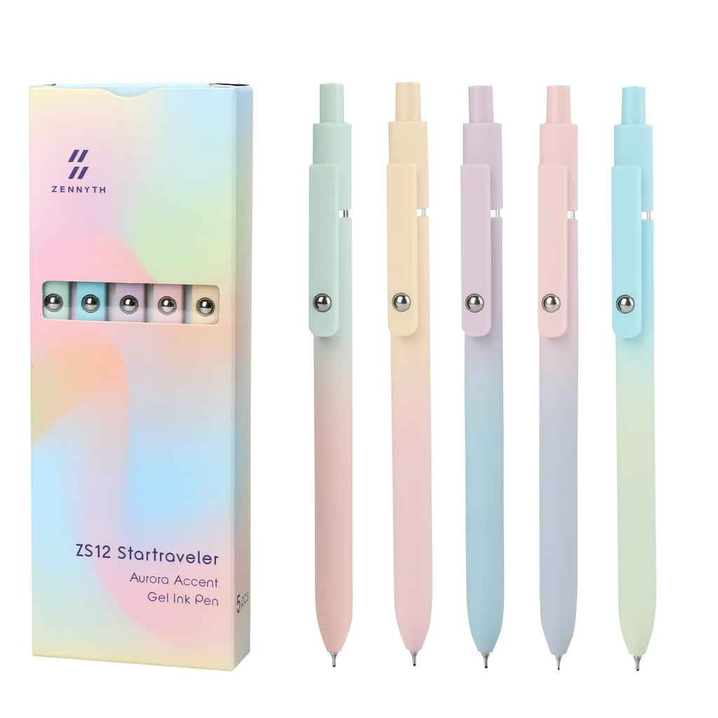 Ddaowanx Gel Pens,6 Pcs 0.5mm Retractable Quick Dry Black Ink Pens
