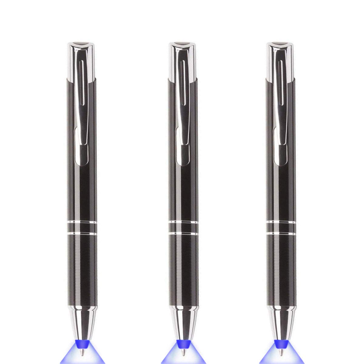Pen with Light, Light Up Ballpoint Pen, Bright Lighted Pens for Writing in the Dark Led Light Flashlight Nurses Pen with Light Tip 3 Pack Penlight-Blue Light