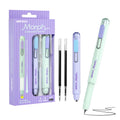 WRITECH Morph Extendable Gel Pens: 0.7mm Medium Point Black Ink Pocket-to-Full-Size Design Translucent Soft Grip Barrel Includes 2 Pens and 2 Refills Dual-Length Pocket Pen 4.6" to 6.1"