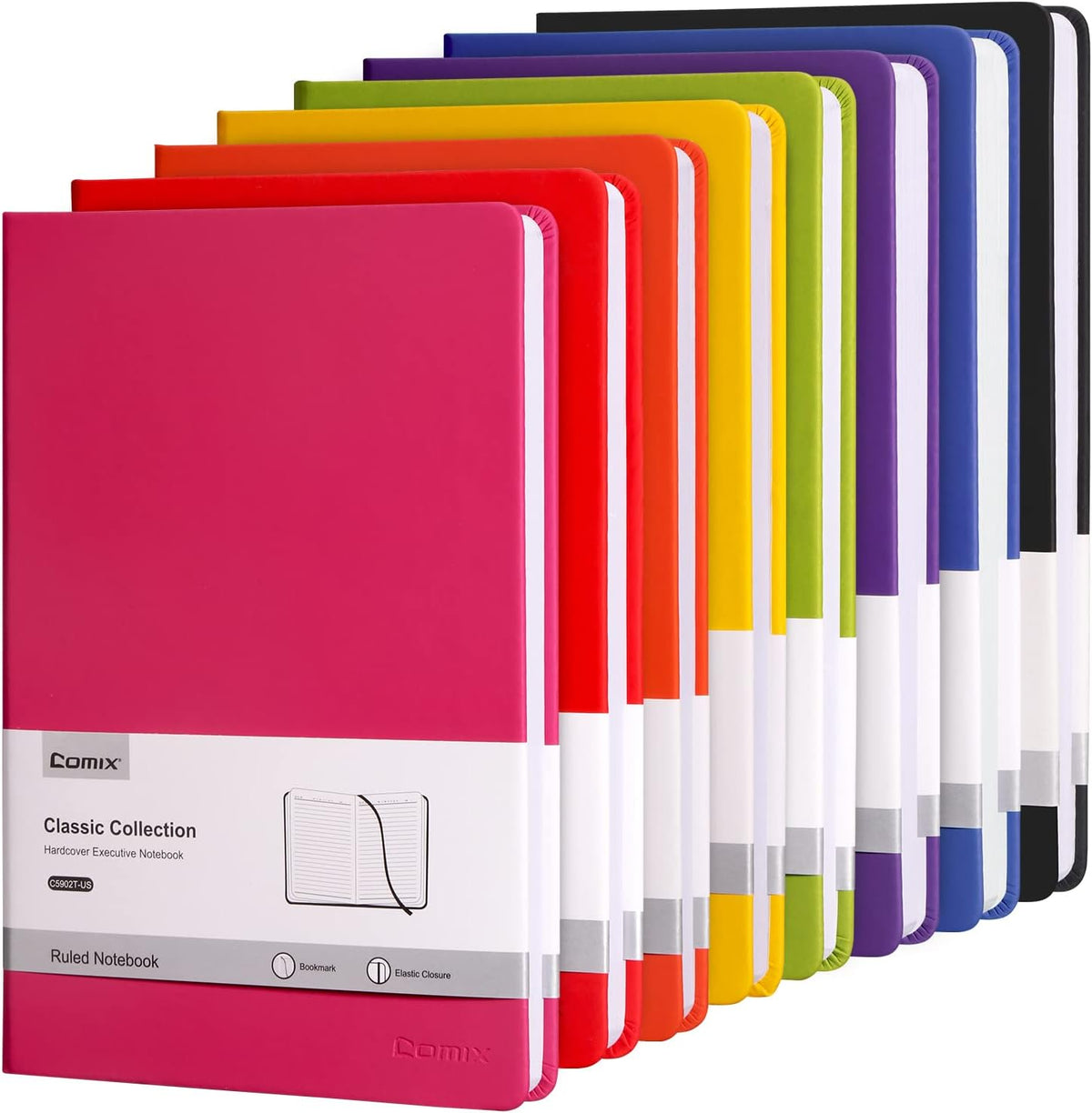 Comix 8 Pack Lined Journal Notebooks for Work, 240 Pages, 5.5"x8.3"