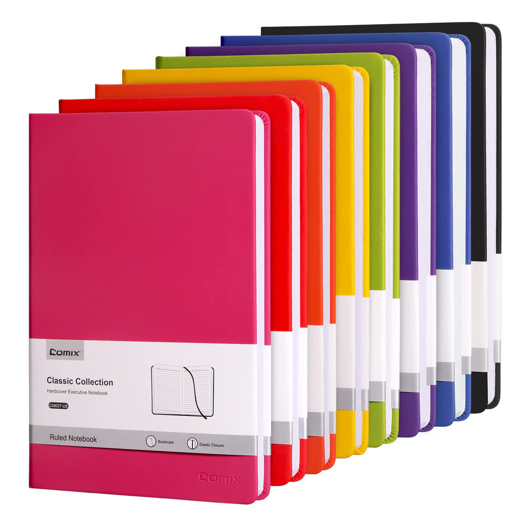 Comix 8 Pack Lined Journal Notebooks for Work, 240 Pages, 5.5"x8.3"