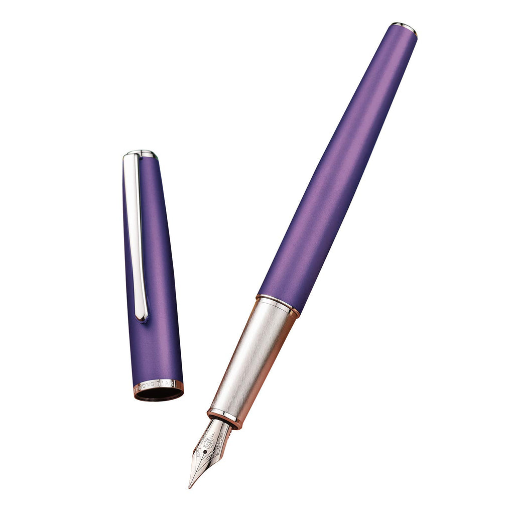Hongdian 920S Fountain Pen Grass Green Metal Pen, Iridium M Nib Classic Pen with Ink Converter