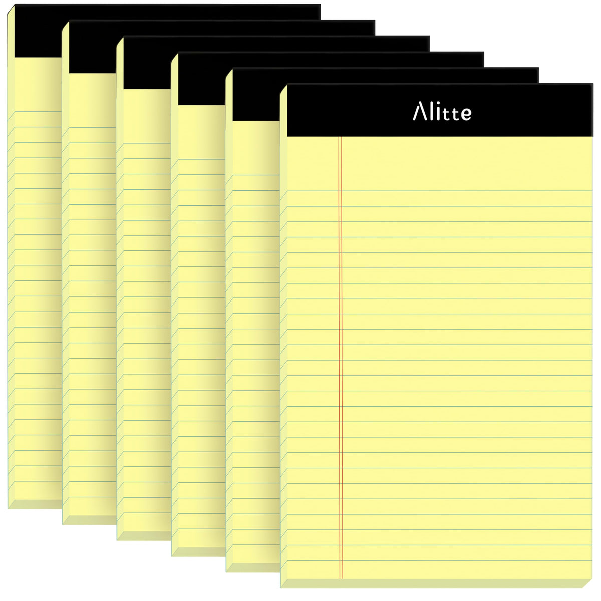 Alitte Legal Notepads 5x8, Pack of 12 - Perforated Narrow Ruled Writing Pad - Premium Thick Paper, No Ink Bleeding - Blank Legal Pads For Home, Office, School, Business - 50 Sheets Per Notebook
