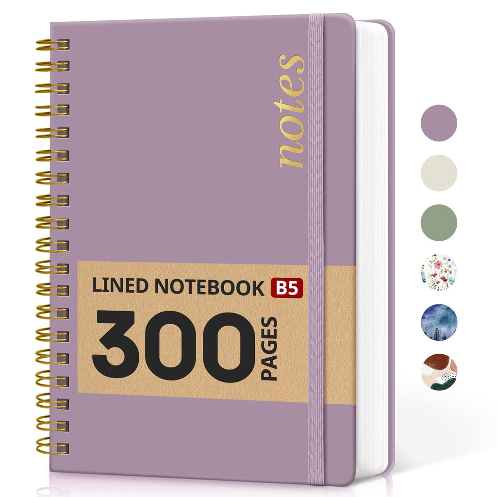 Taja Spiral Notebook for Work Thick Hardcover Lined Journal for Note Taking