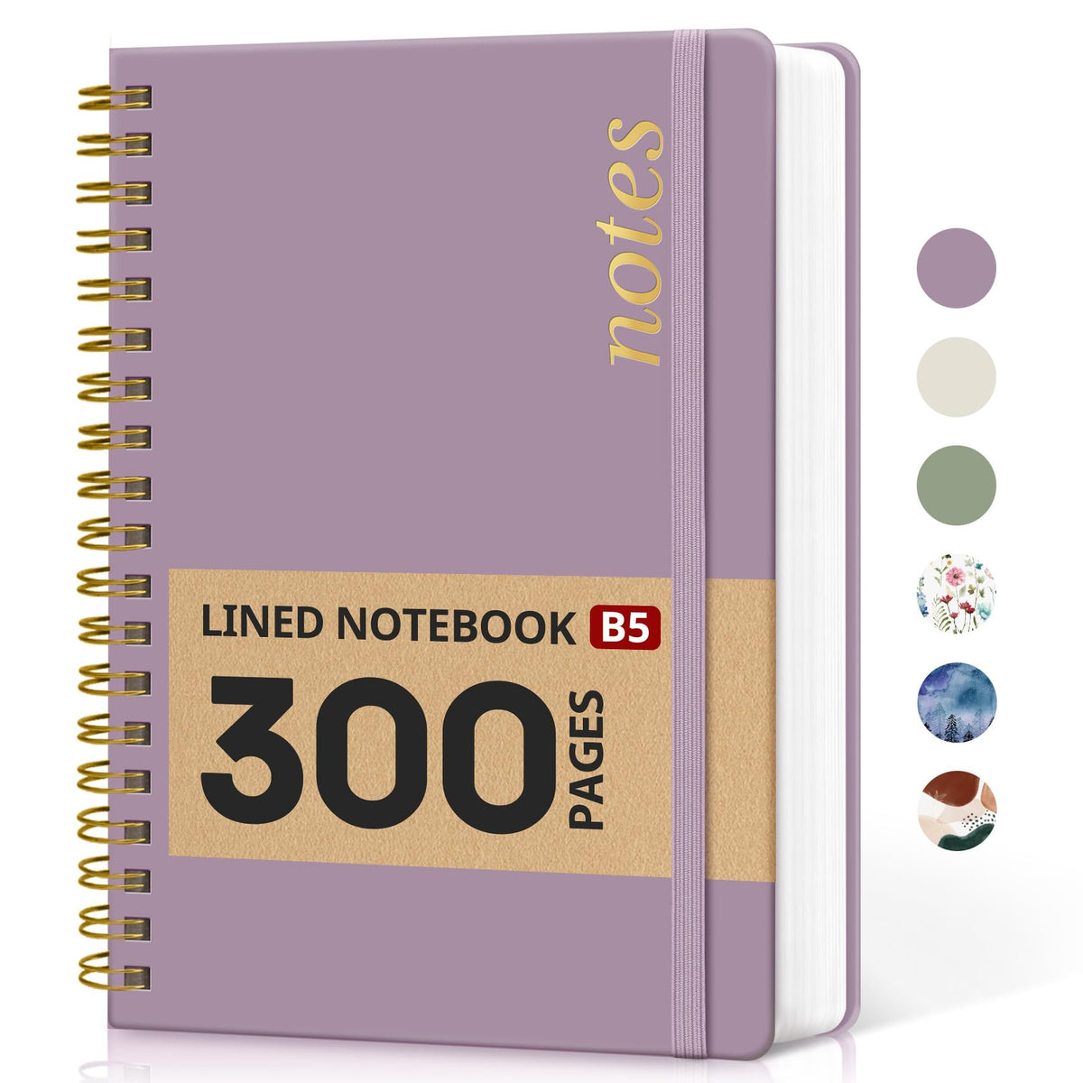 Taja Spiral Notebook for Work Thick Hardcover Lined Journal for Note Taking