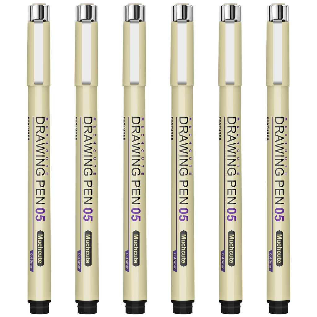Muchcute Micro Fineliner Drawing Art Pens,12 Black Art Supplies Adult Craft