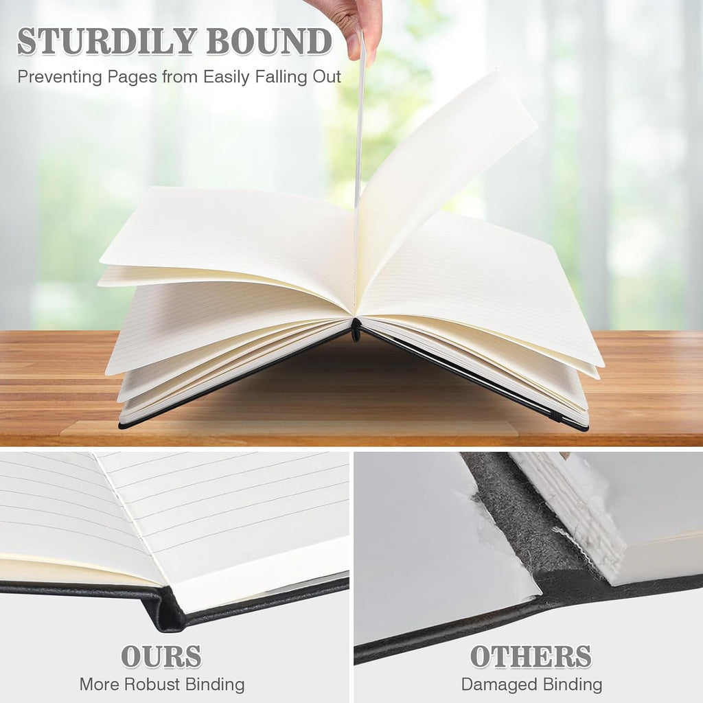 OMEYA A5 Hardcover Notebooks for Work: 3 Pack, 100gsm Paper, 160 Pages Each