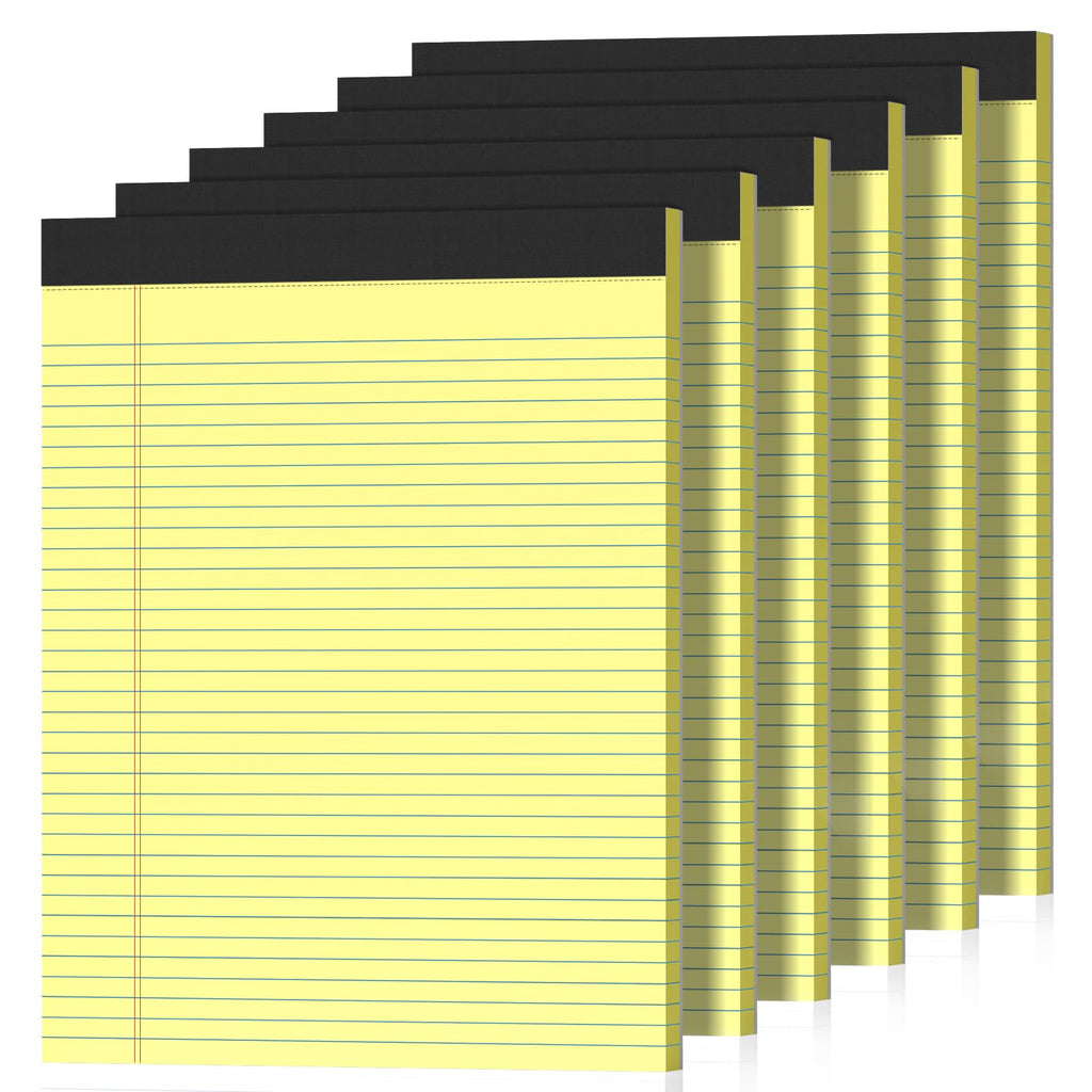 12 Pack Legal Pads 8.5 x 11 College Ruled 600 Sheets Note Pads 8.5 x 11 Inch Notepads Perforated Writing Pads 8.5 x 11 Pads of Paper Lined White Paper, 50 Sheets per Notepad for Home, Office, School
