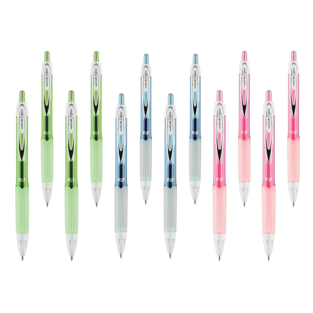 uniball™ 207 Gel Pens, Black Ink, 0.7mm Medium Point, Retractable, 12 Count