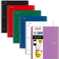Five Star Spiral Notebook + Study App, 6 Pack, 5 Subject, College Ruled Paper, Fights Ink Bleed, Water Resistant Cover, 8-1/2" x 11", 200 Sheets, Assorted Colors (73793)
