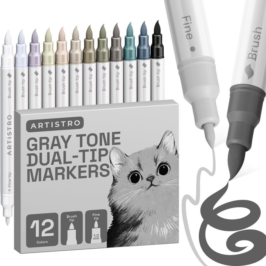 ARTISTRO 24 Skin Tones Dual-Tip Acrylic Paint Marker Pens for Drawing
