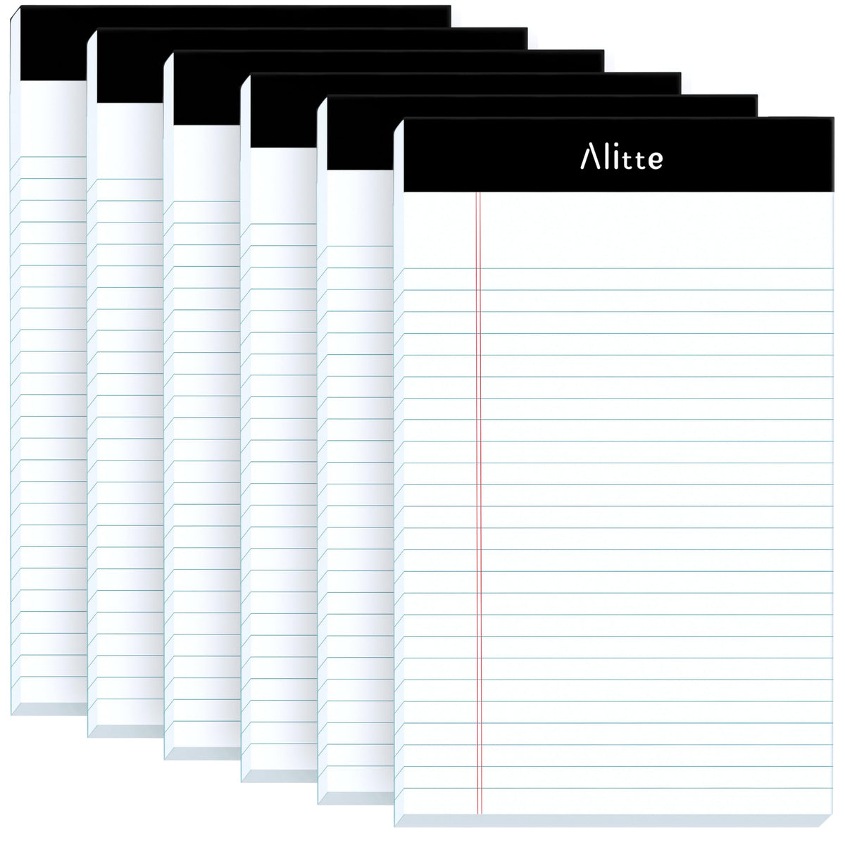 Alitte Legal Notepads 5x8, Pack of 12 - Perforated Narrow Ruled Writing Pad - Premium Thick Paper, No Ink Bleeding - Blank Legal Pads For Home, Office, School, Business - 50 Sheets Per Notebook