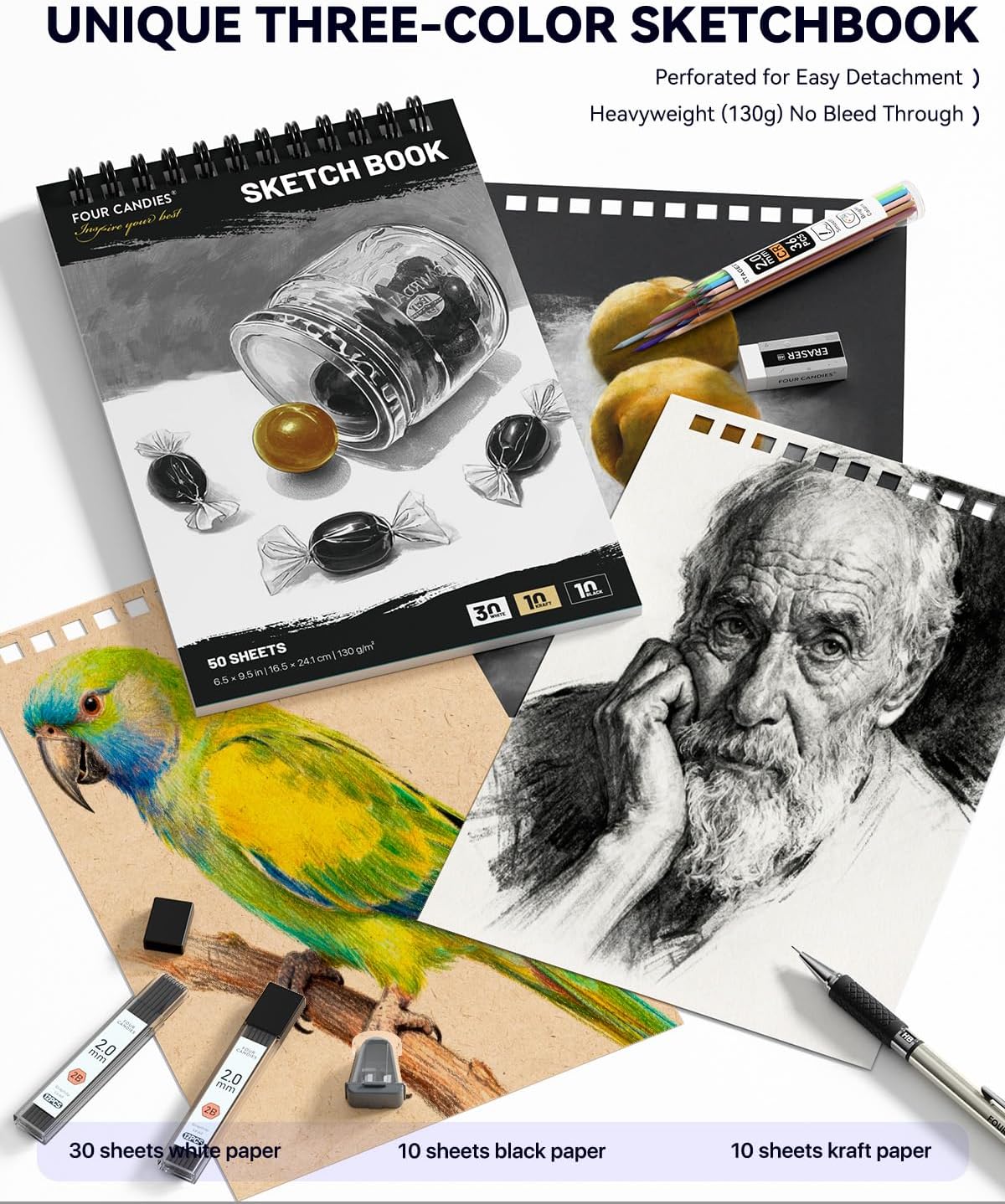 Four Candies 73PCS Advanced Drawing Kit with Professional Art Supplies