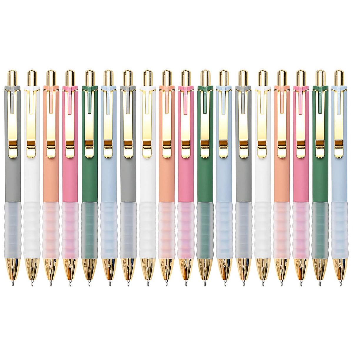 Linbsunne Ballpoint Pens Black Medium Point 1mm Pen with Super Soft Grip Ball Point Pen for Men Women Retractable Pens (gold-12 pcs)