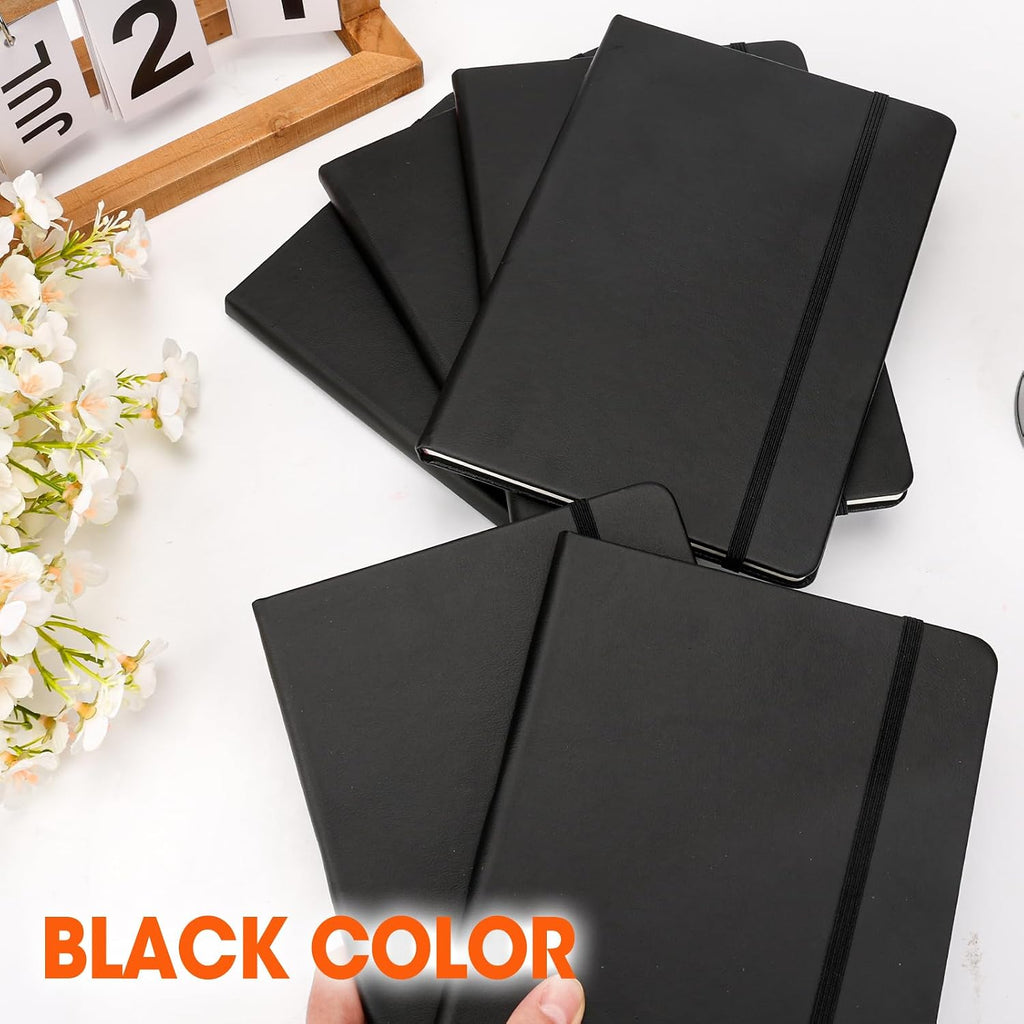 16 Pack Lined Journal Notebook for Work, 136 Pages, Medium 5.5 in x 8.3 in, A5 College Ruled, Hardcover Journaling Notebooks for Writing, Note Taking, Fit for Business Work School Home (Black)