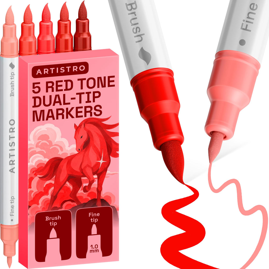 ARTISTRO 24 Skin Tones Dual-Tip Acrylic Paint Marker Pens for Drawing