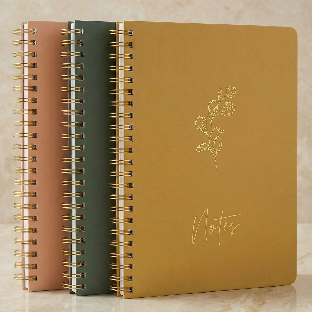 Aesthetic Spiral Notebook Set of 3 For Women - Cute College Ruled Journals