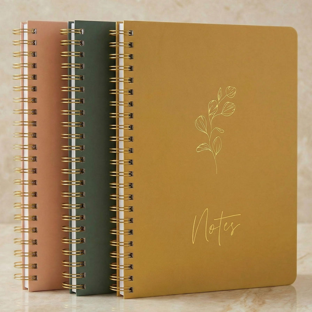 Aesthetic Spiral Notebook Set of 3 For Women 10.5 x 8 - College Ruled