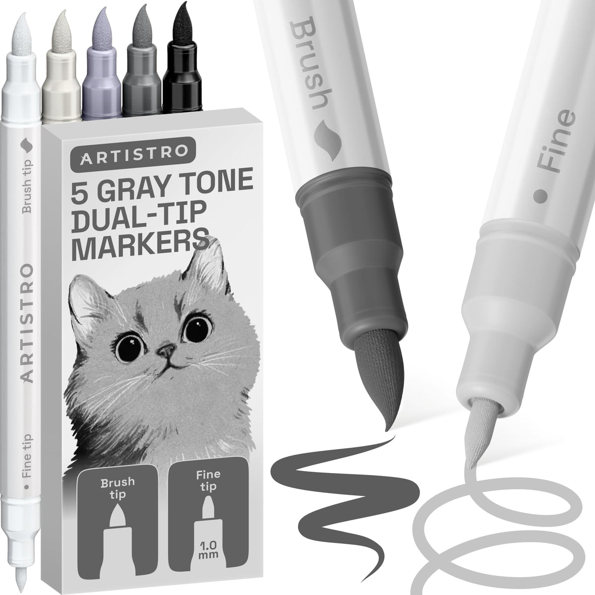 ARTISTRO 24 Skin Tones Dual-Tip Acrylic Paint Marker Pens for Drawing