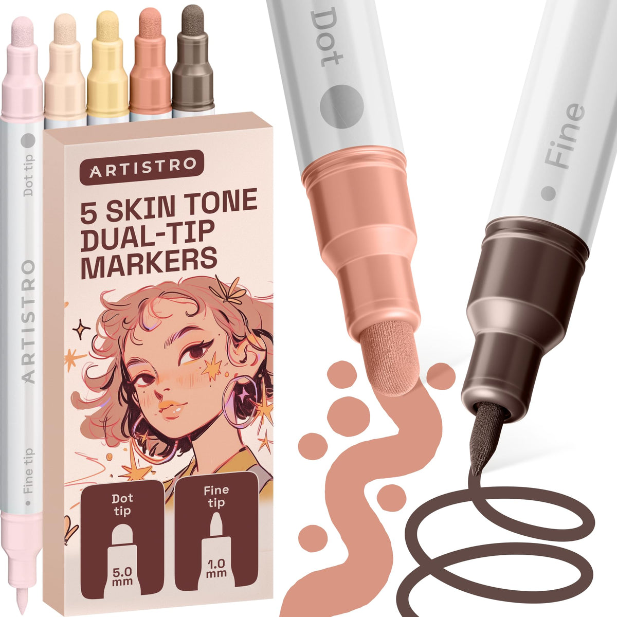 ARTISTRO Metallic Dual-Tip Acrylic Paint Marker Pens - Set of 24