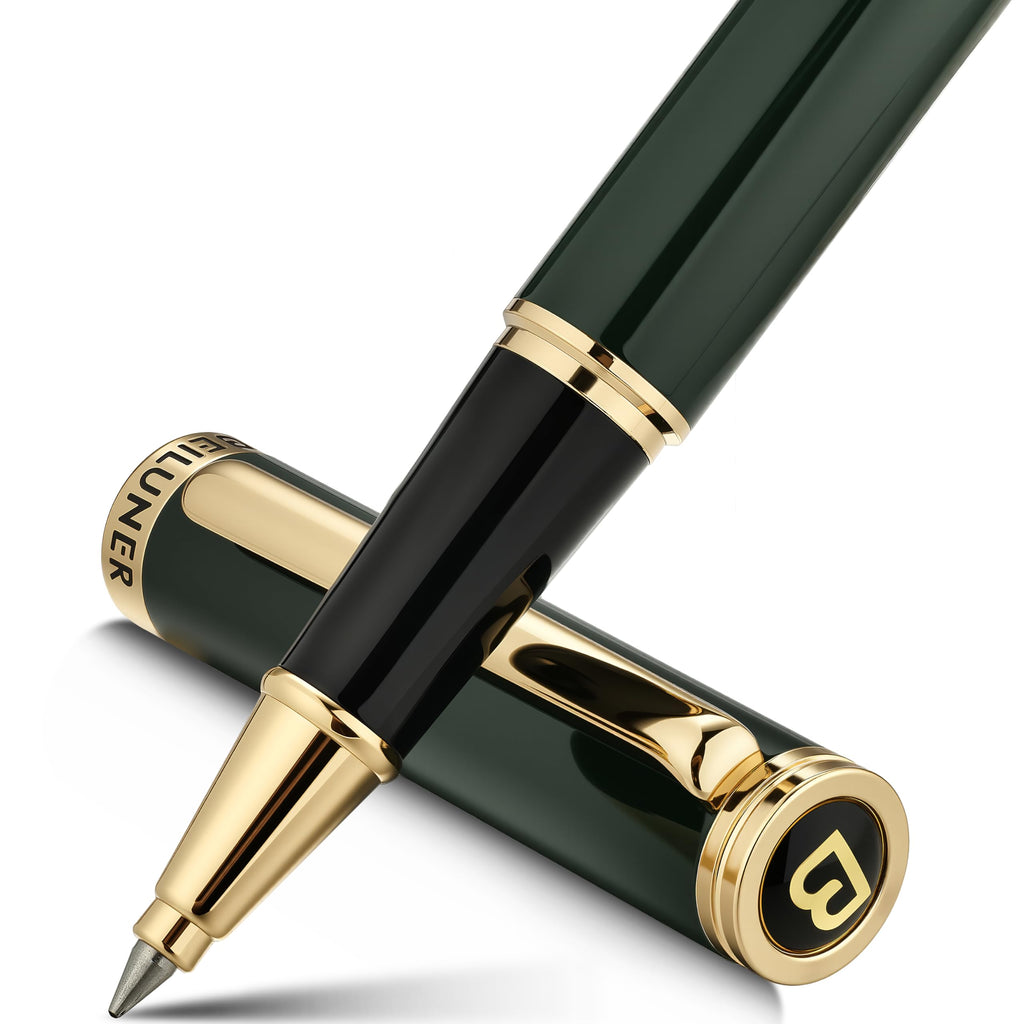 BEILUNER Luxury Rollerball Pen,24K Gold Trim,Noble and Elegant Designs,Schneider Ink Refill, Best Roller Ball Pen Gift Set for Men & Women, Professional, Executive Office, Nice Pens
