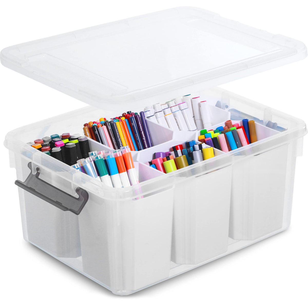 Citylife 17QT Craft Organizers and Storage bins with Lids, Marker Organizer