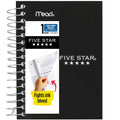 Five Star Spiral Notebook, 6 Pack, College Ruled Paper, Fat Lil' Pocket Notebooks, 3-1/2" x 5-1/2", 200 Sheets, Assorted Colors (38027)