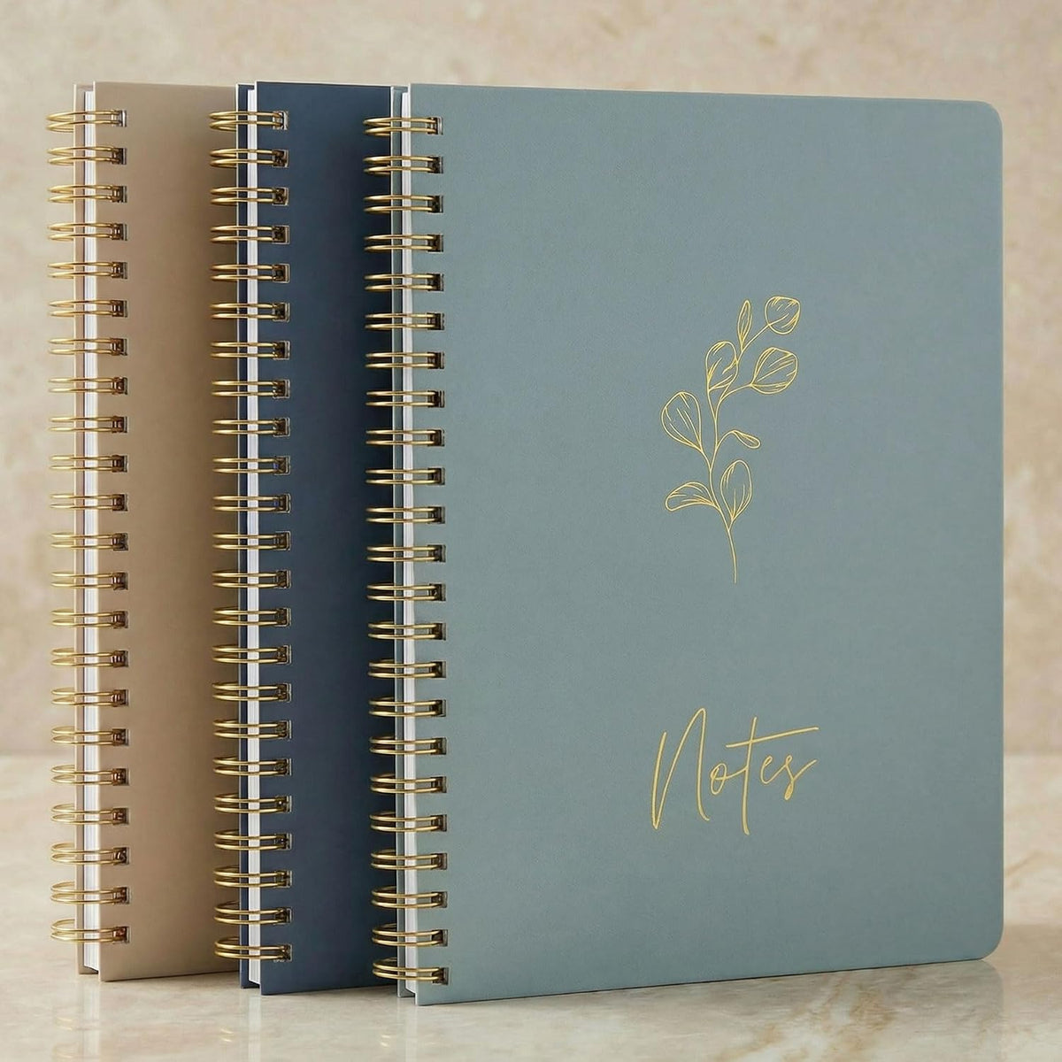 Aesthetic Spiral Notebook Set of 3 For Women - Cute College Ruled Journals