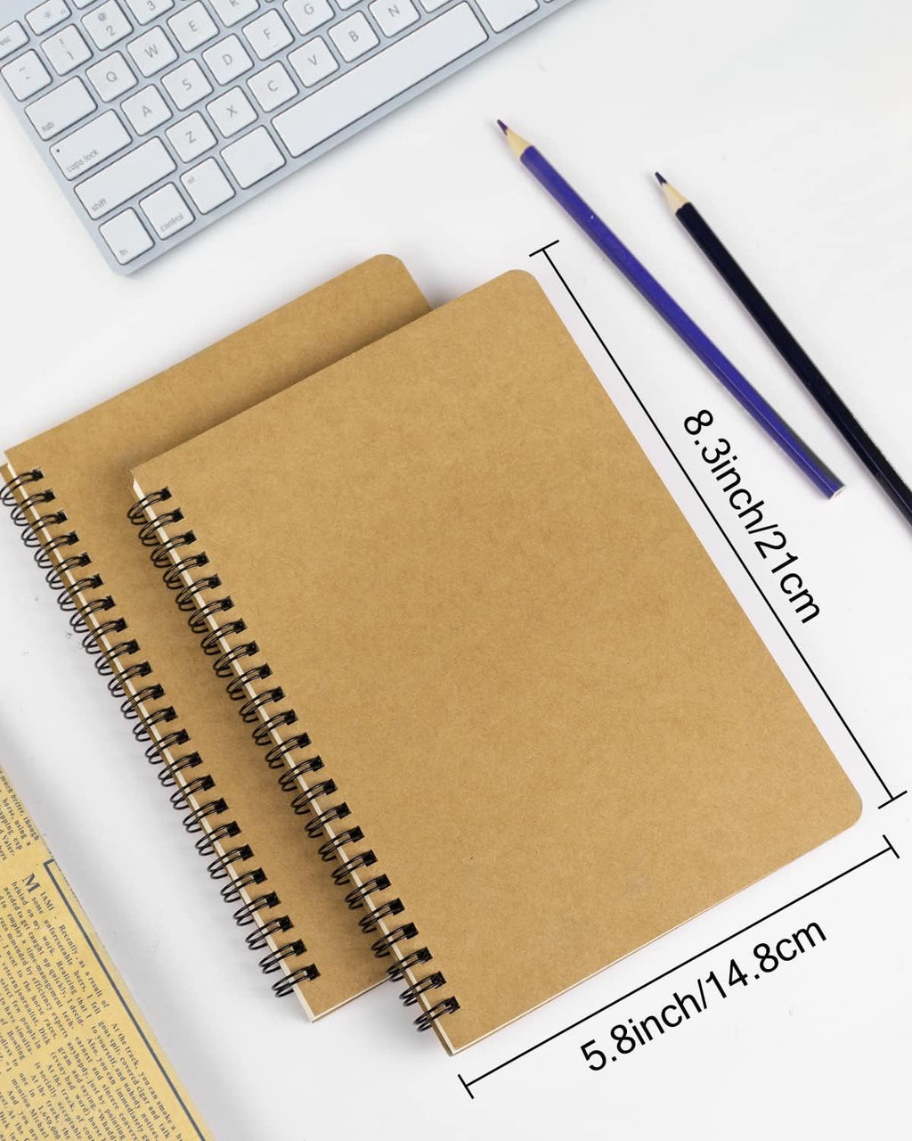 Dynta Spiral Notebooks A5 Lined 5Pcs College Ruled Journals Bulk