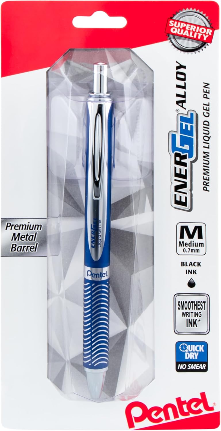 Pentel EnerGel Alloy RT Retractable Liquid Gel Pen, (0.7mm), Violet Barrel, Violet Ink, 1 Pack (BL407VBPV)