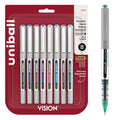 uni-ball Vision Stick Roller Ball Pens, Fine Point, Black Ink, Pack of 4