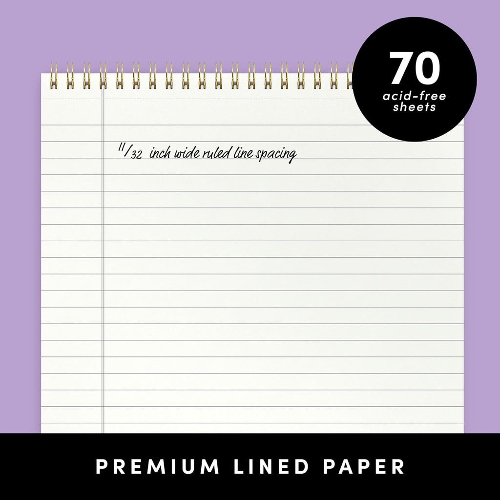 PAPERAGE Top Bound Spiral Notebook, 3 Pack, Lined Notepad, (Raspberry/Marigold/Mint), 70 Sheets (140 Pages) Per Notebook, Wide/Legal Ruled, 8.5 inches x 11 inches