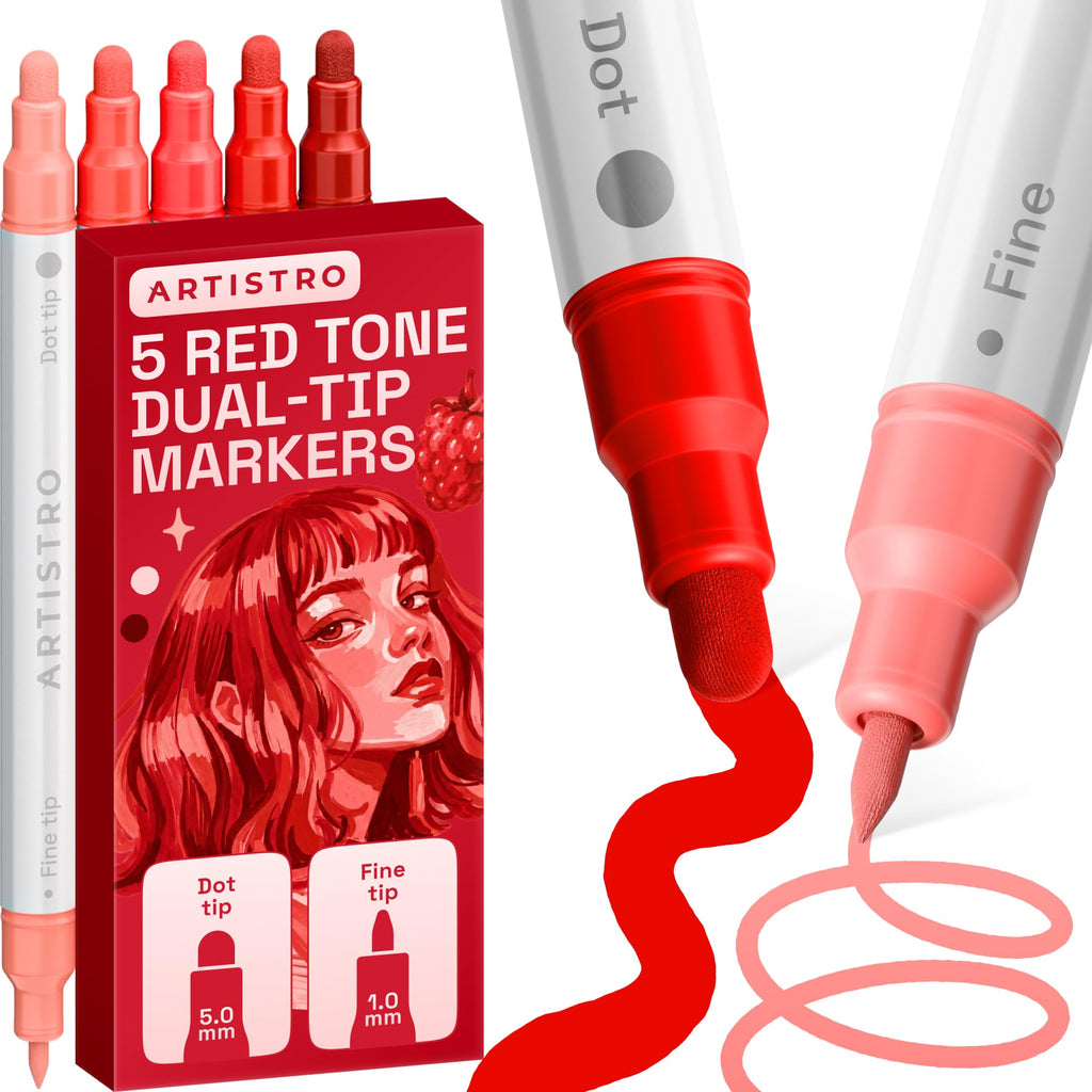 ARTISTRO Metallic Dual-Tip Acrylic Paint Marker Pens - Set of 24