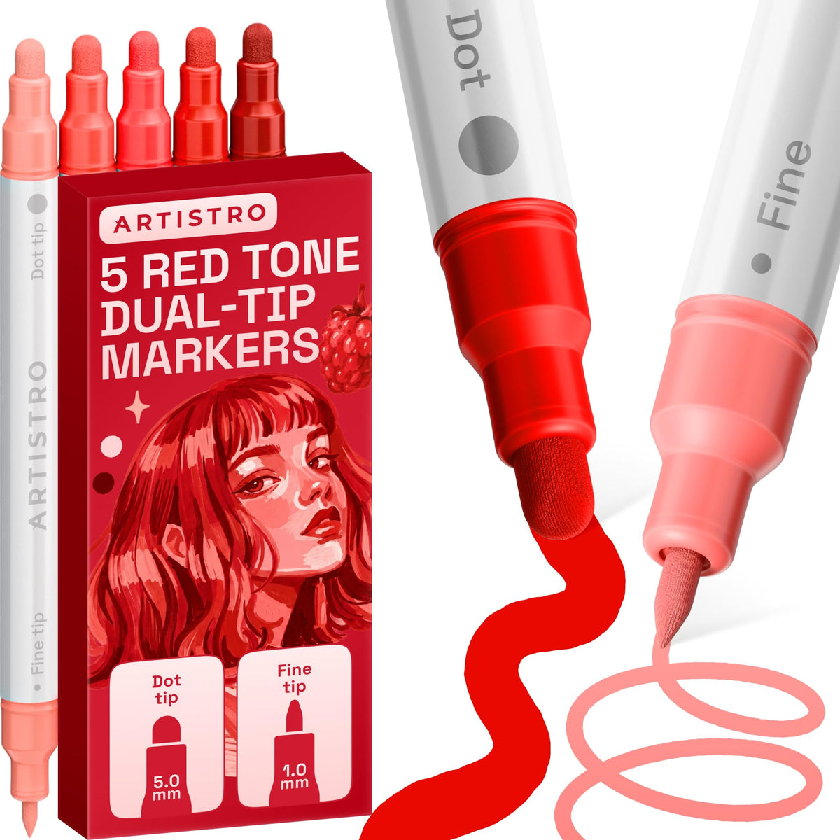 ARTISTRO Metallic Dual-Tip Acrylic Paint Marker Pens - Set of 24