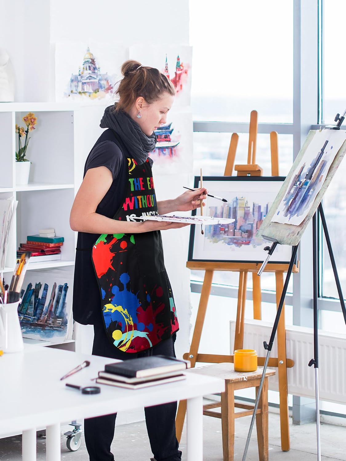 3 Pcs Painting Smock for Adults, Waterproof Art Apron Artist