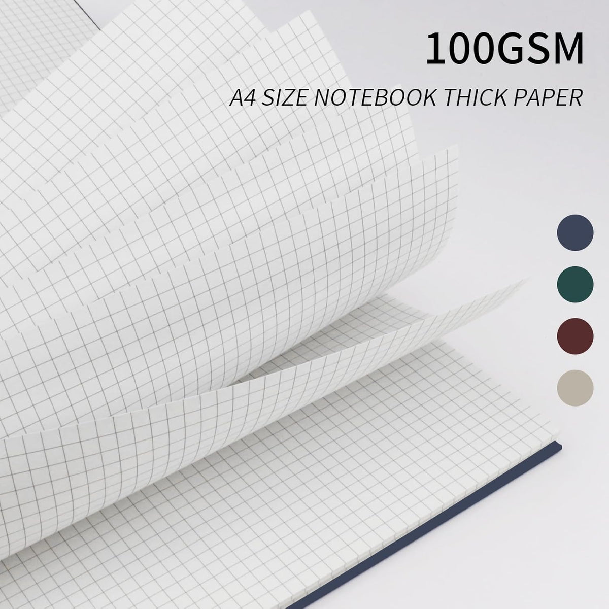 Spiral Notebooks 8.5x11,4 Pack Grid Notebook (GRAPH, Mult-color)