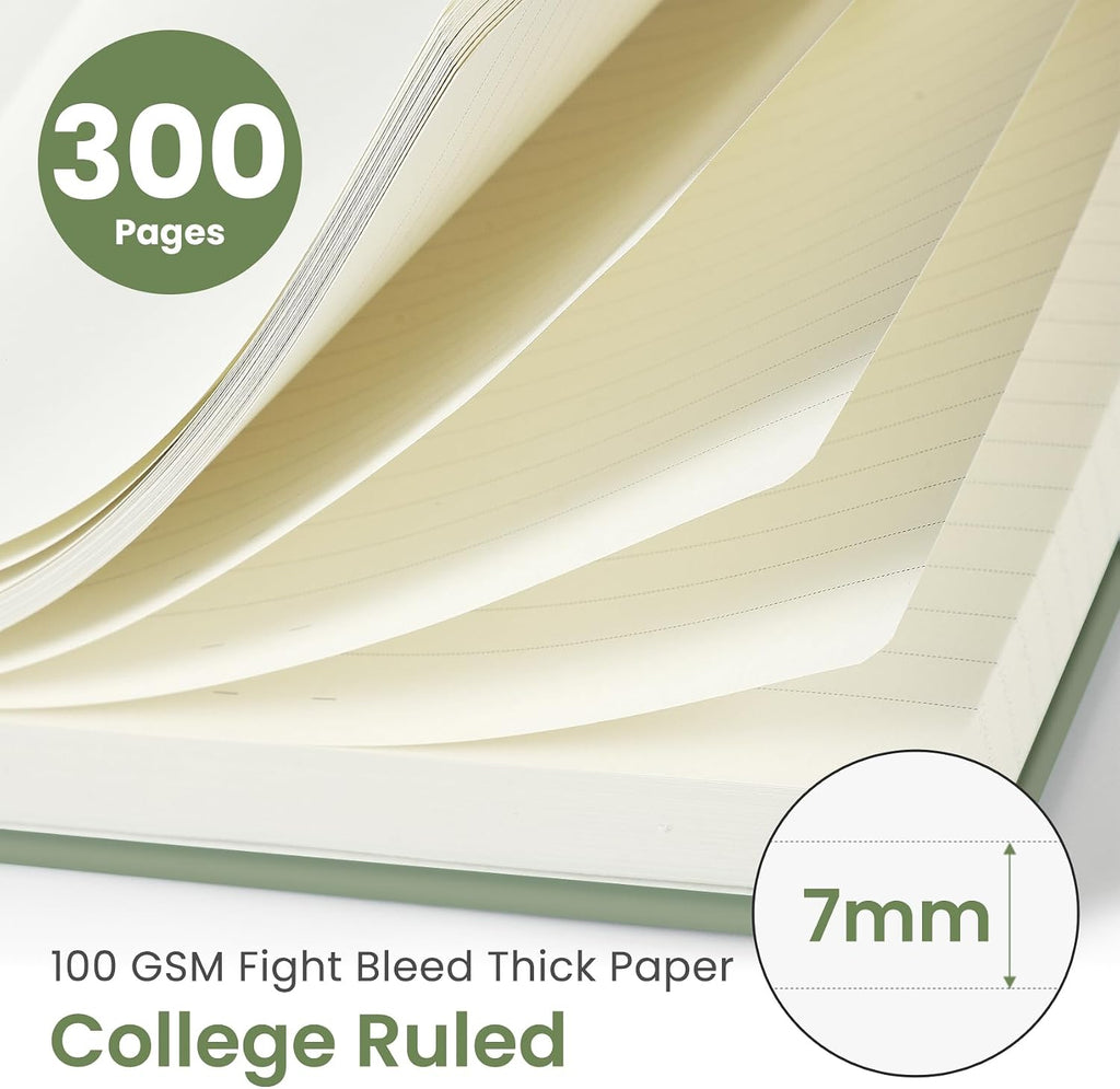 Taja Spiral Notebook for Work Thick Hardcover Lined Journal for Note Taking